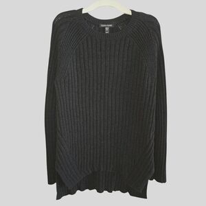 Eileen Fisher Sweater Women's Size XS Black Ribbed Organic Cotton Linen